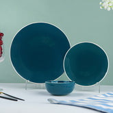 Deep Blue Ceramic Dinnerware - Set of 3